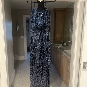 Navy Blue Sequin Dress